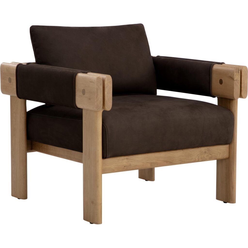 Carmichael Lounge Chair - Nubuck Cocoa Leather