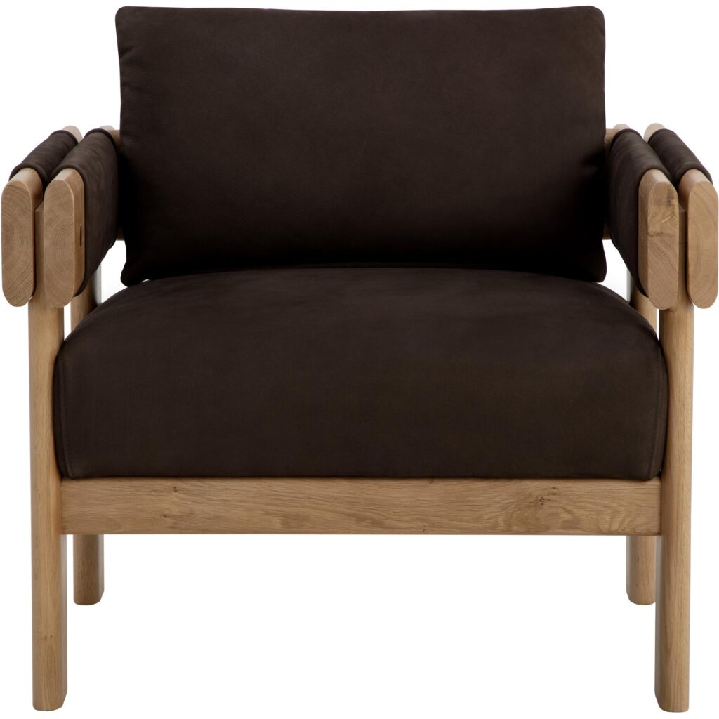 Carmichael Lounge Chair - Nubuck Cocoa Leather - Image 2