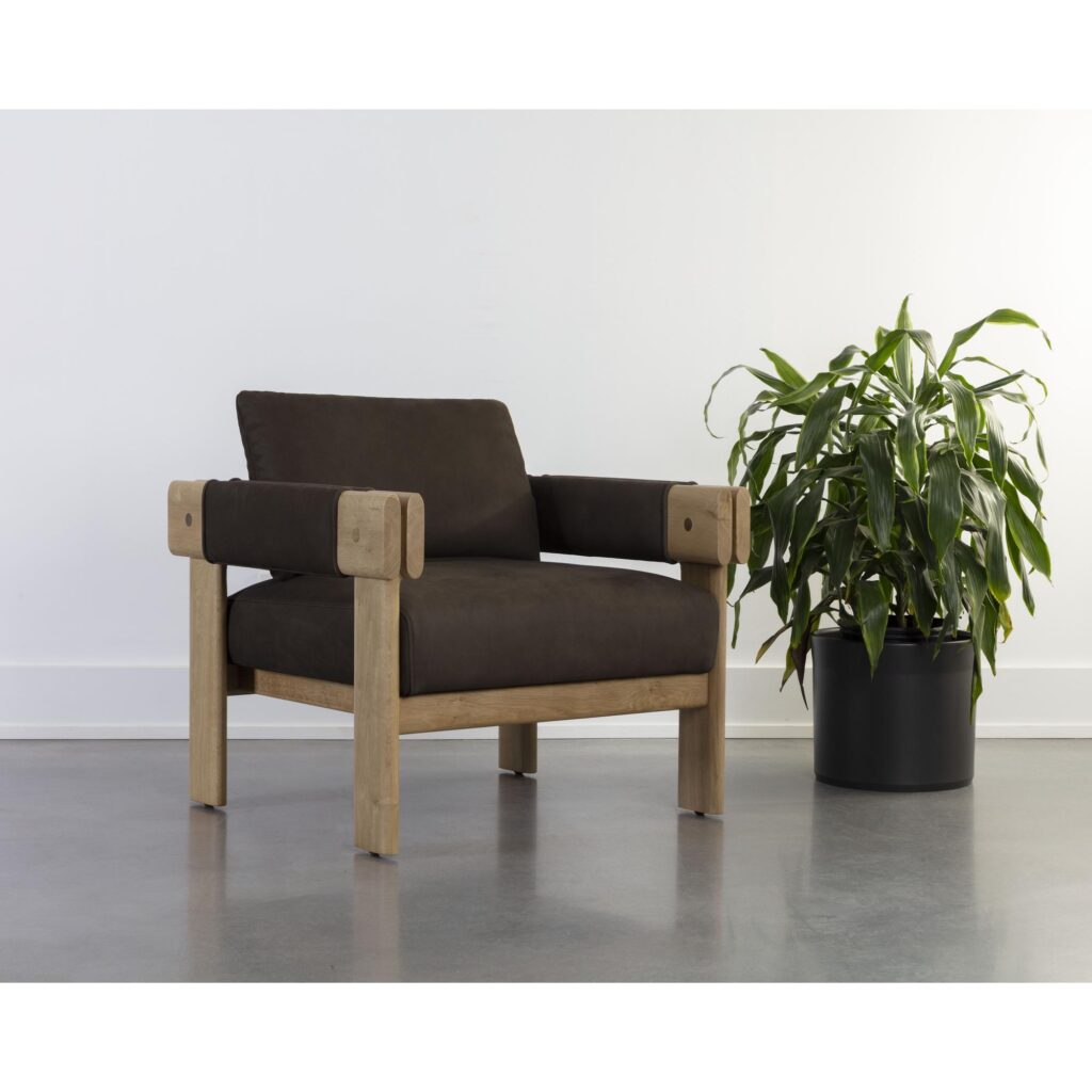 Carmichael Lounge Chair - Nubuck Cocoa Leather - Image 5