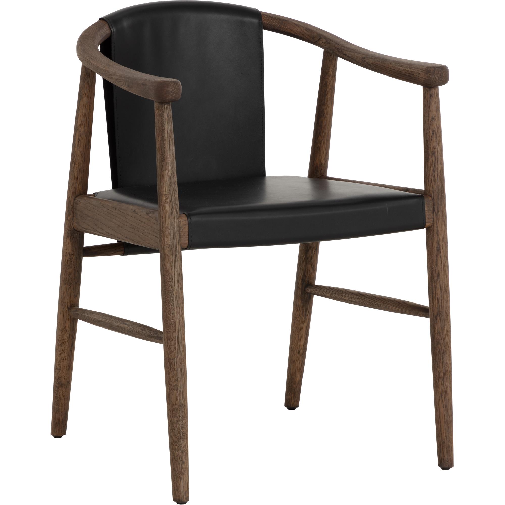 Aran Dining Armchair - Onyx Leather
