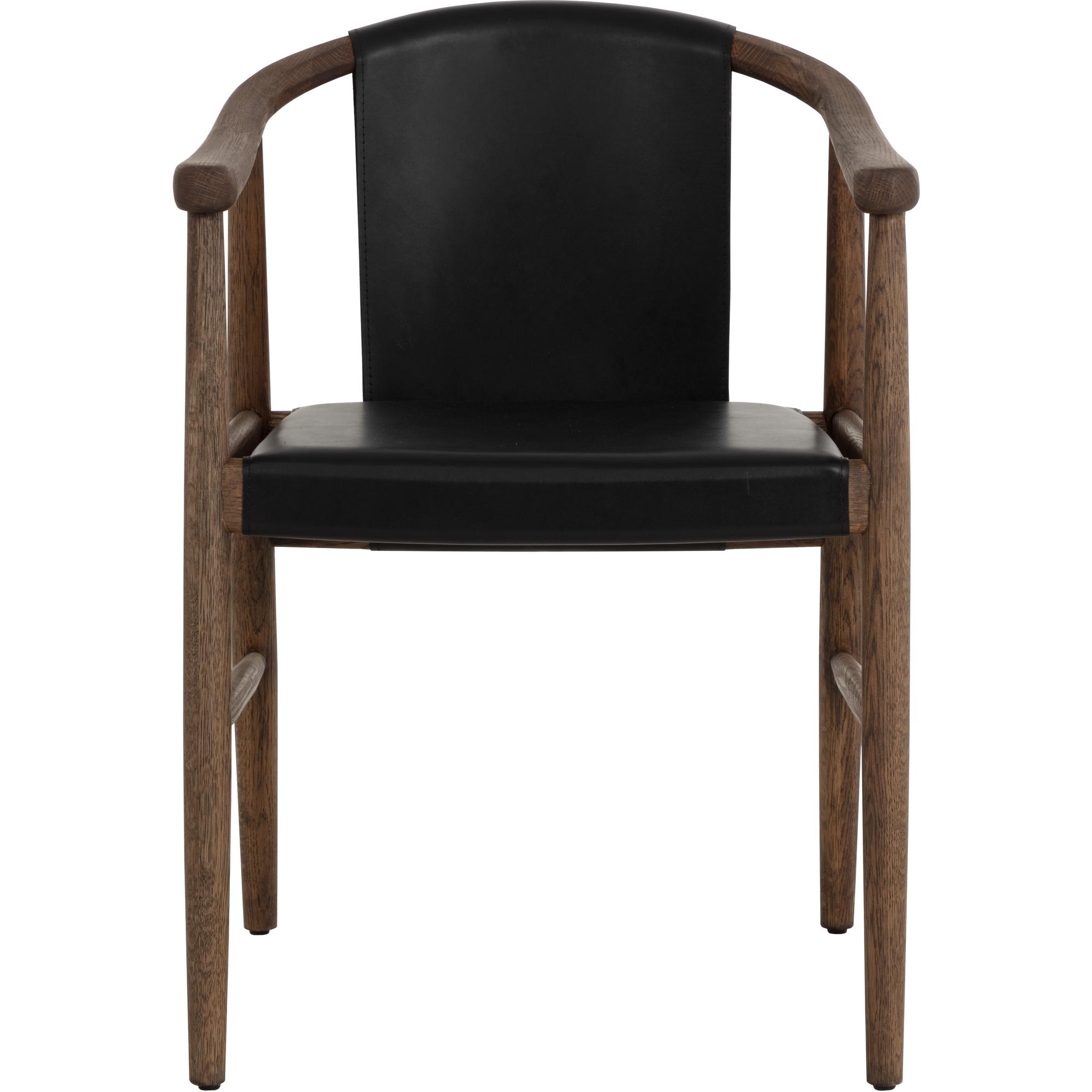 Aran Dining Armchair - Onyx Leather 2 Aran Dining Armchair - Onyx Leather - Image 2
