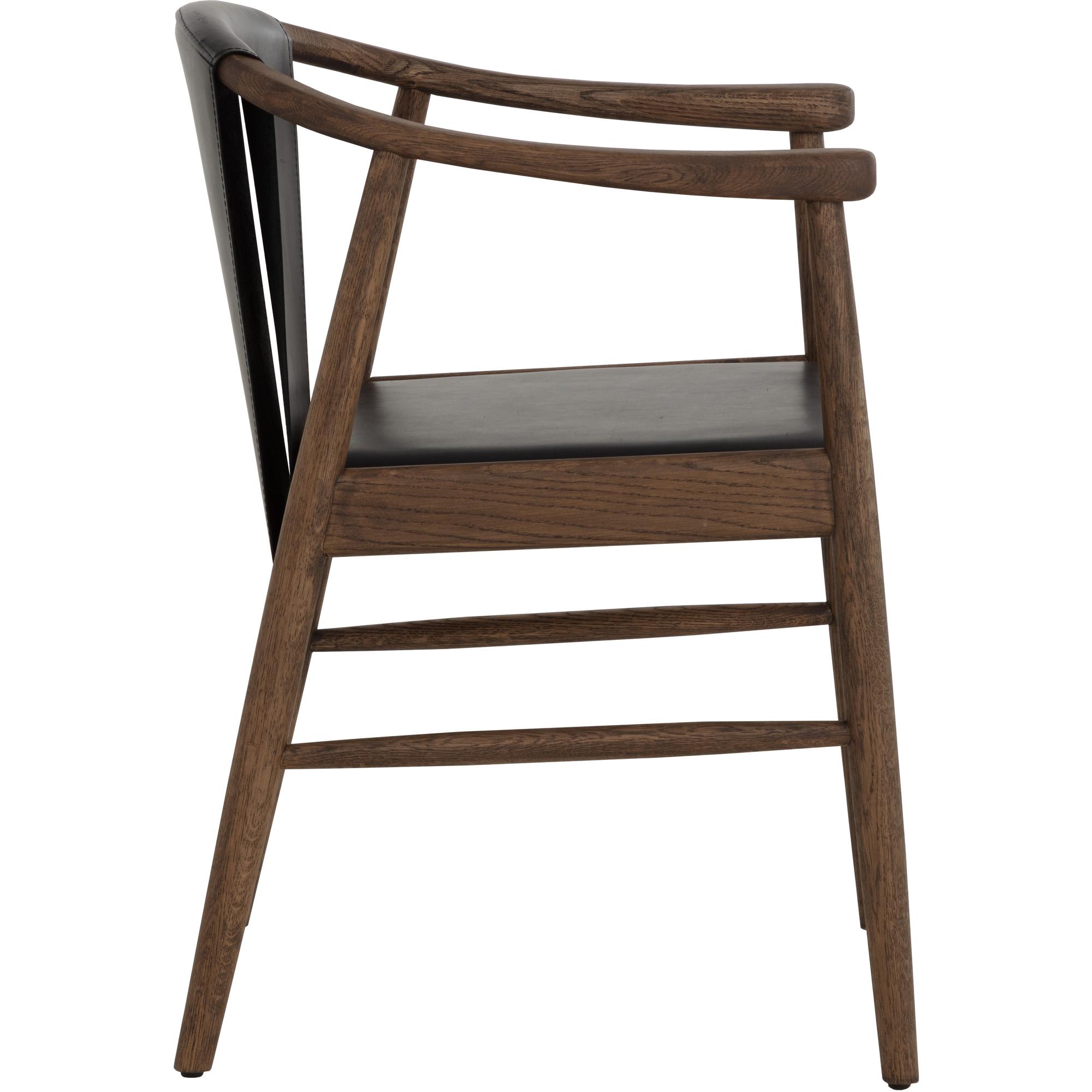 Aran Dining Armchair - Onyx Leather 3 Aran Dining Armchair - Onyx Leather - Image 3