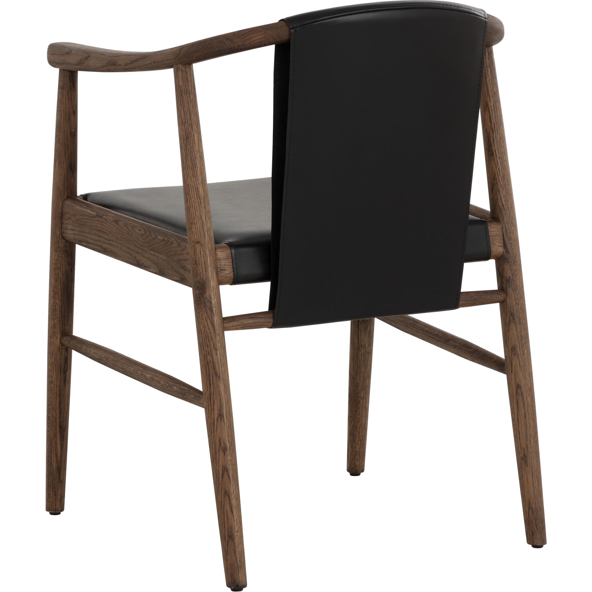 Aran Dining Armchair - Onyx Leather 4 Aran Dining Armchair - Onyx Leather - Image 4