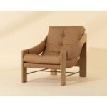 Rafferty Lounge Chair - Rustic Oak - Ludlow Sesame Leather 112003 112003 RAFFERTY LOUNGE CHAIR RUSTIC OAK LUDLOW SESAME LEATHER