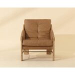 Rafferty Lounge Chair - Rustic Oak - Ludlow Sesame Leather 112003 112003 RAFFERTY LOUNGE CHAIR RUSTIC OAK LUDLOW SESAME LEATHER 1
