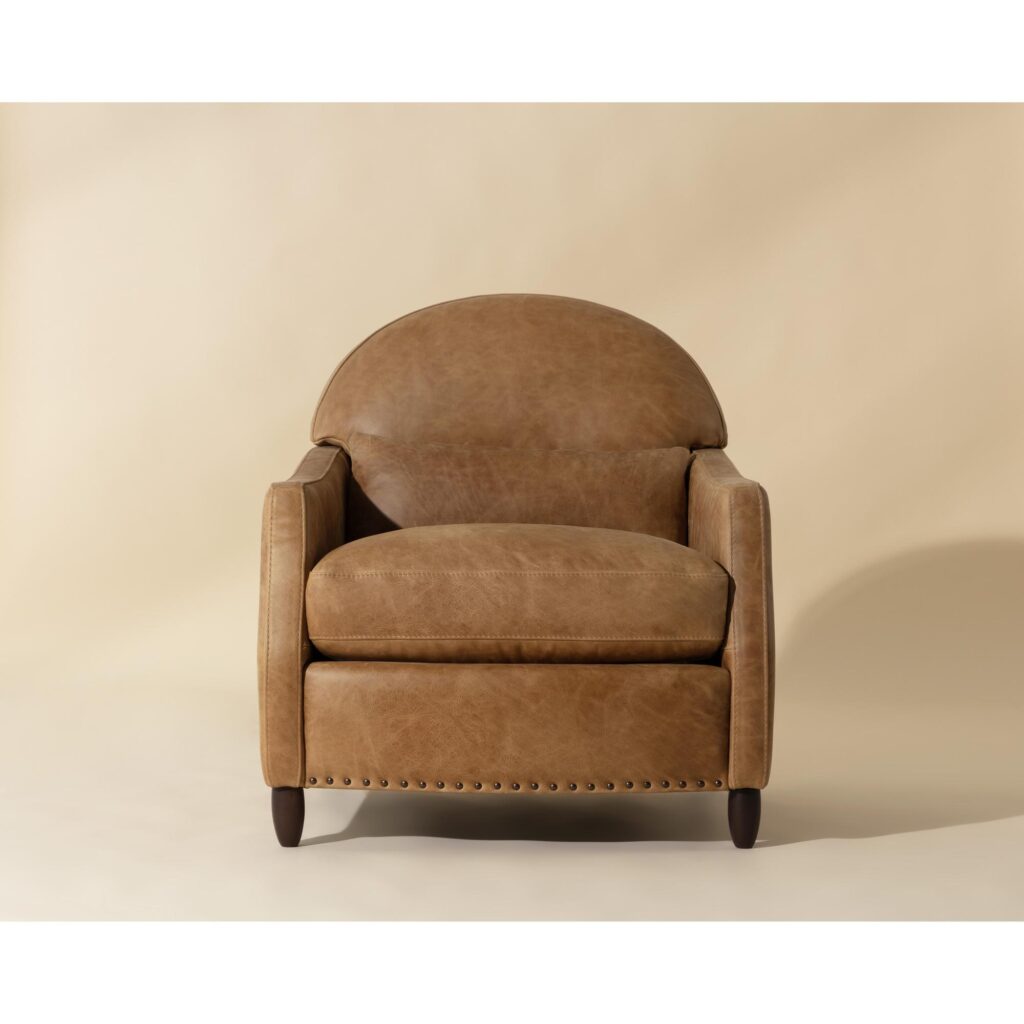 Cynthia Lounge Chair - Camel Leather - Image 2