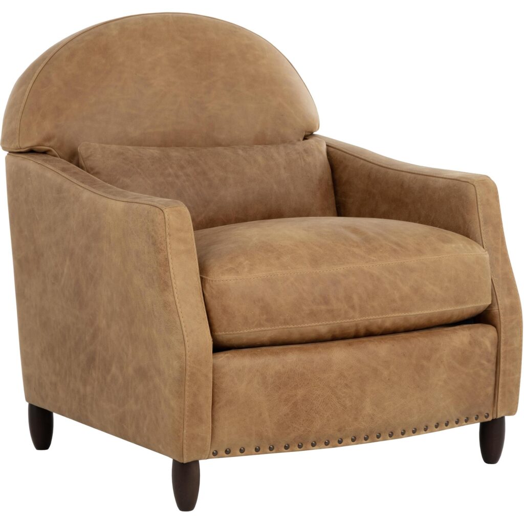 Cynthia Lounge Chair - Camel Leather - Image 5