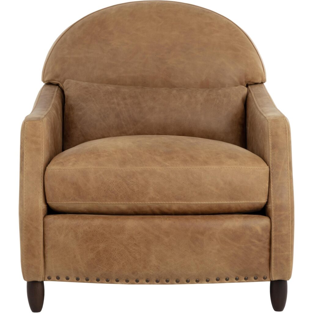 Cynthia Lounge Chair - Camel Leather - Image 6