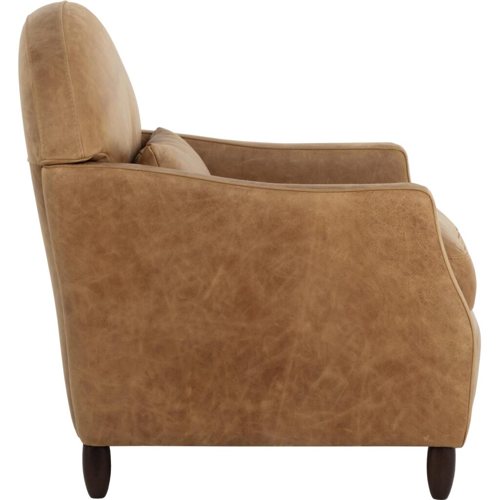 Cynthia Lounge Chair - Camel Leather - Image 7