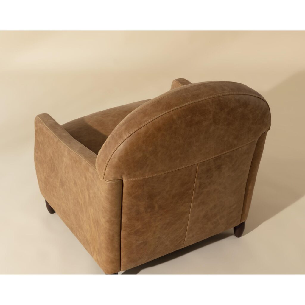 Cynthia Lounge Chair - Camel Leather - Image 4