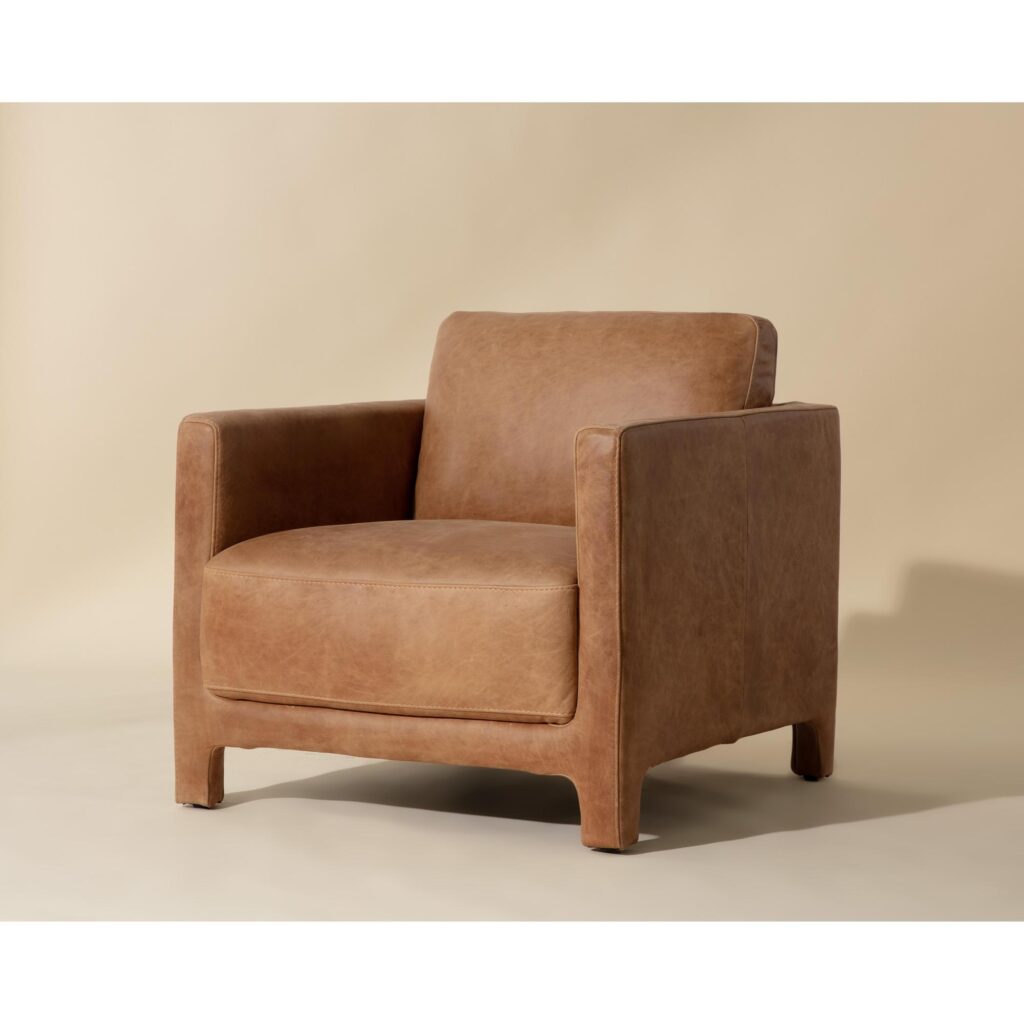 Rodney Lounge Chair - Camel Leather