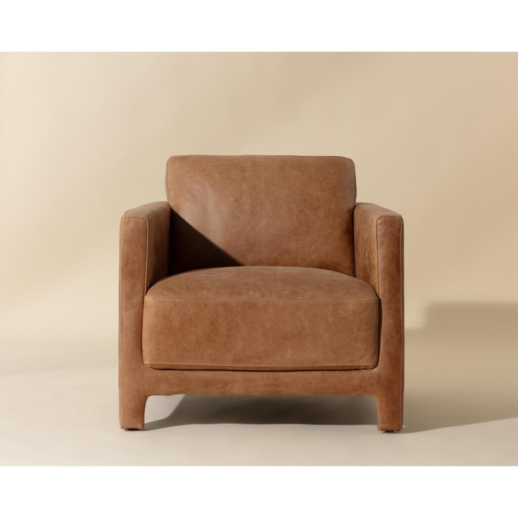 Rodney Lounge Chair - Camel Leather - Image 2