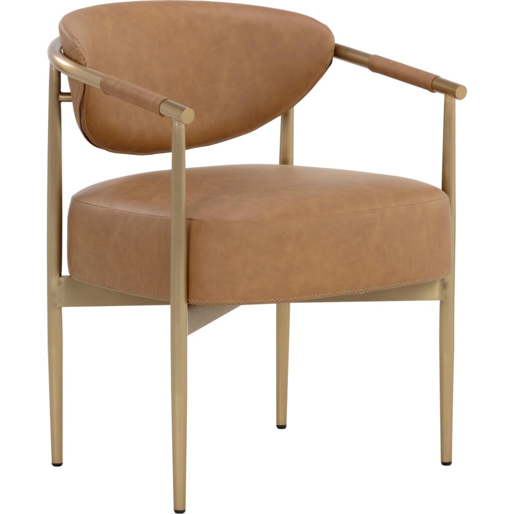 Heloise Dining Armchair - Milliken Cognac