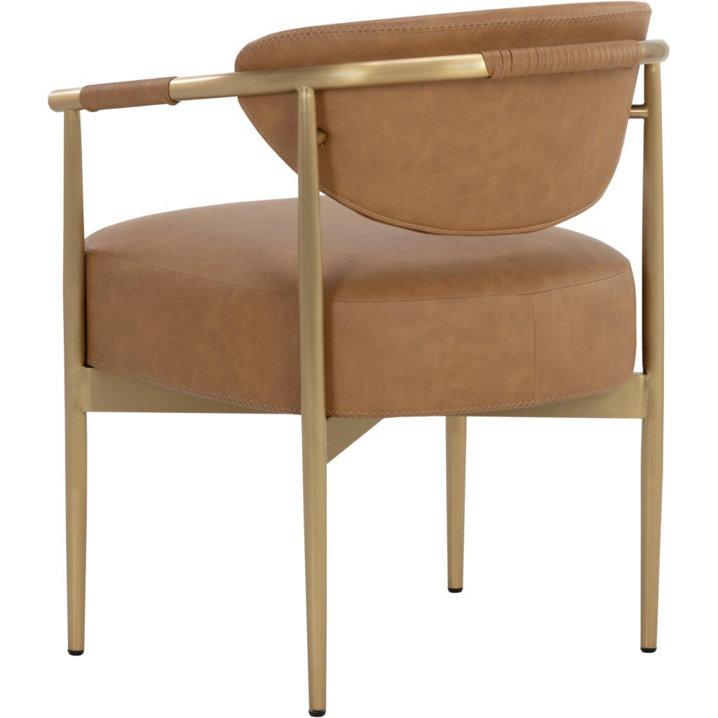 Heloise Dining Armchair - Milliken Cognac - Image 4