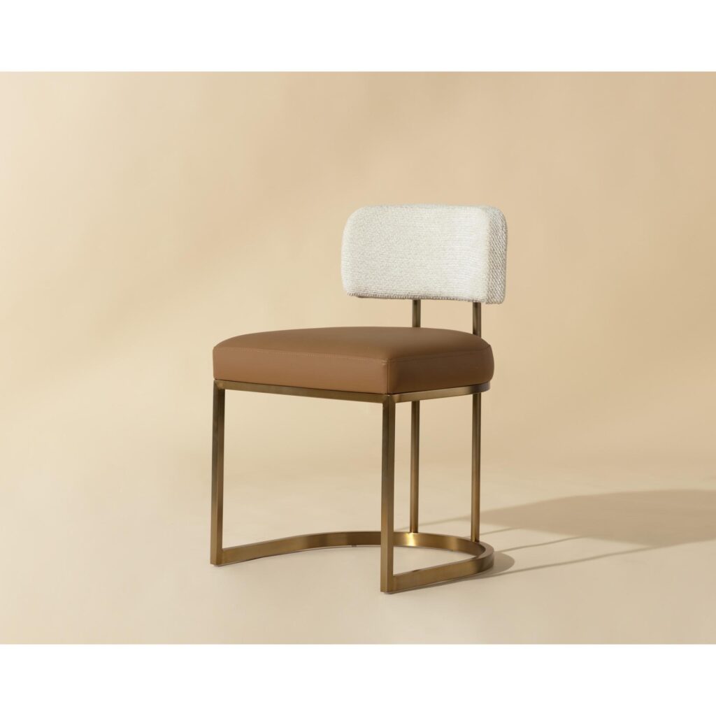 Larissa Dining Chair - Napa Cognac / Rhea Light Barley