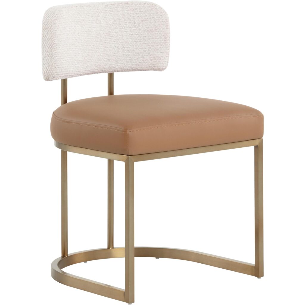 Larissa Dining Chair - Napa Cognac / Rhea Light Barley - Image 7