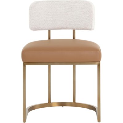 Larissa Dining Chair - Napa Cognac / Rhea Light Barley 112100 112100 LARISSA DINING CHAIR NAPA COGNAC RHEA LIGHT BARLEY 21