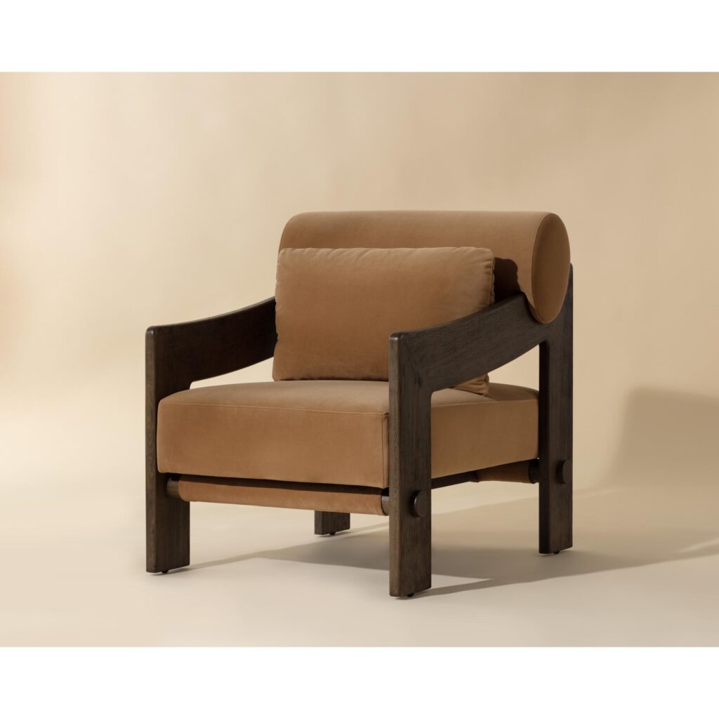 Reizo Lounge Chair - Distressed Brown - Kona Camel