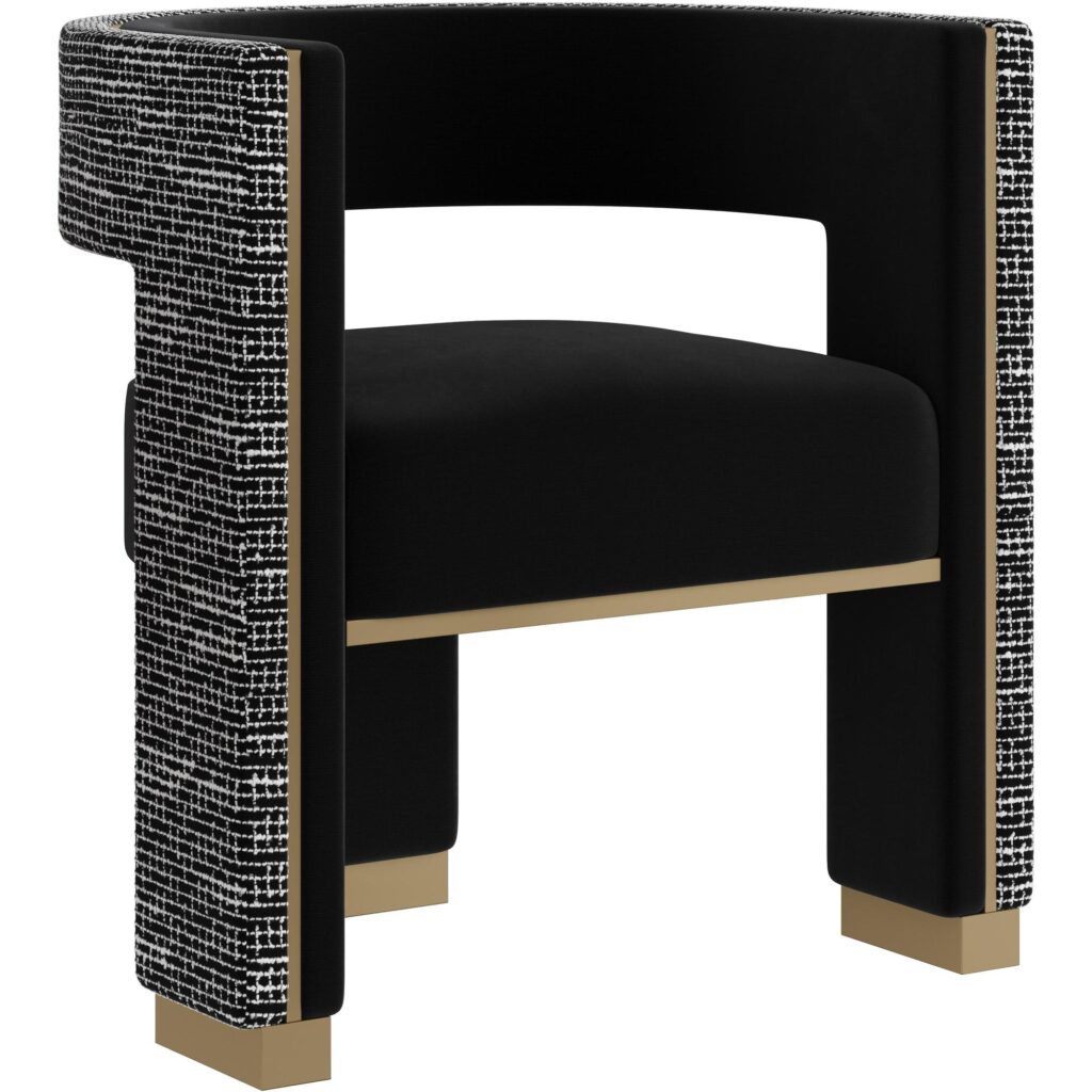 Adamina Dining Armchair - Abbington Black / Hobbes Night