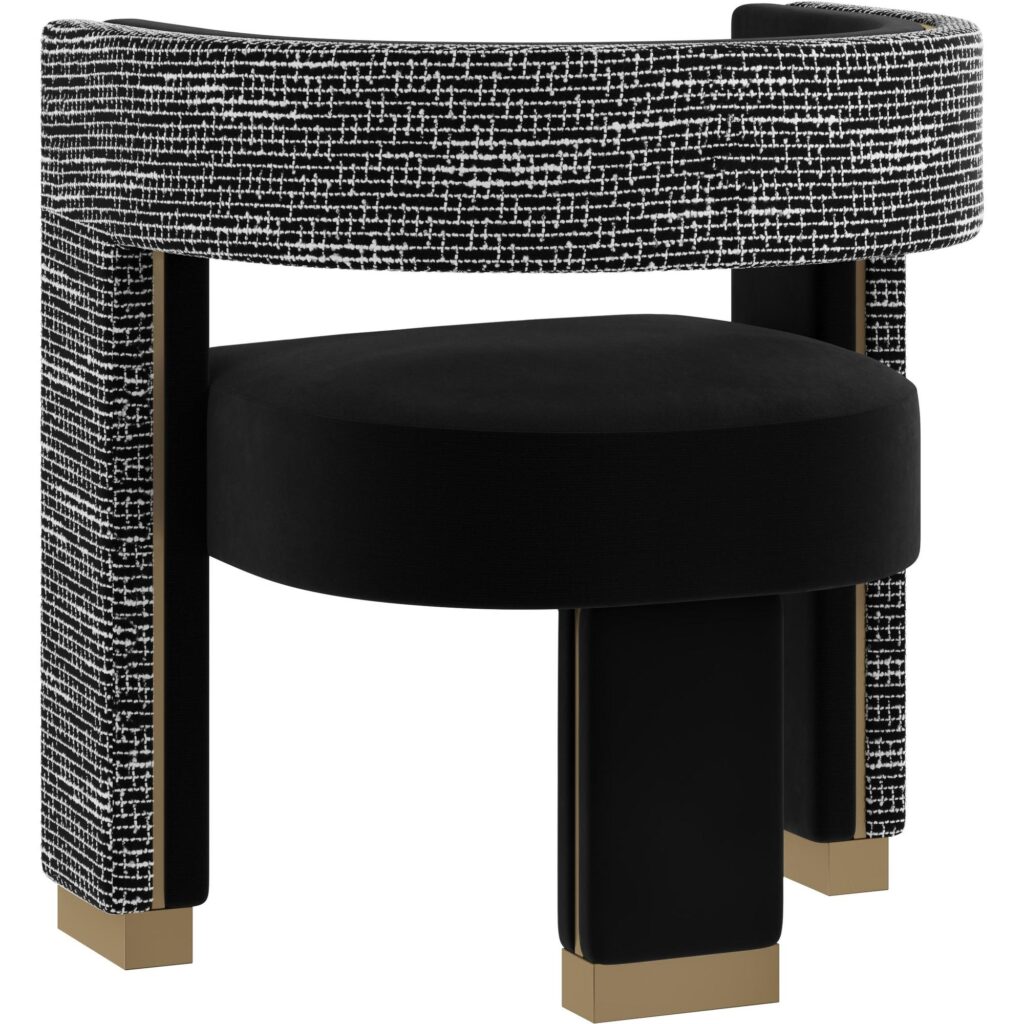 Adamina Dining Armchair - Abbington Black / Hobbes Night - Image 4