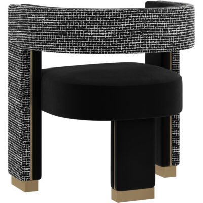 Adamina Dining Armchair - Abbington Black / Hobbes Night 112127 112127 ADAMINA DINING ARMCHAIR ABBINGTON BLACK HOBBES NIGHT 3