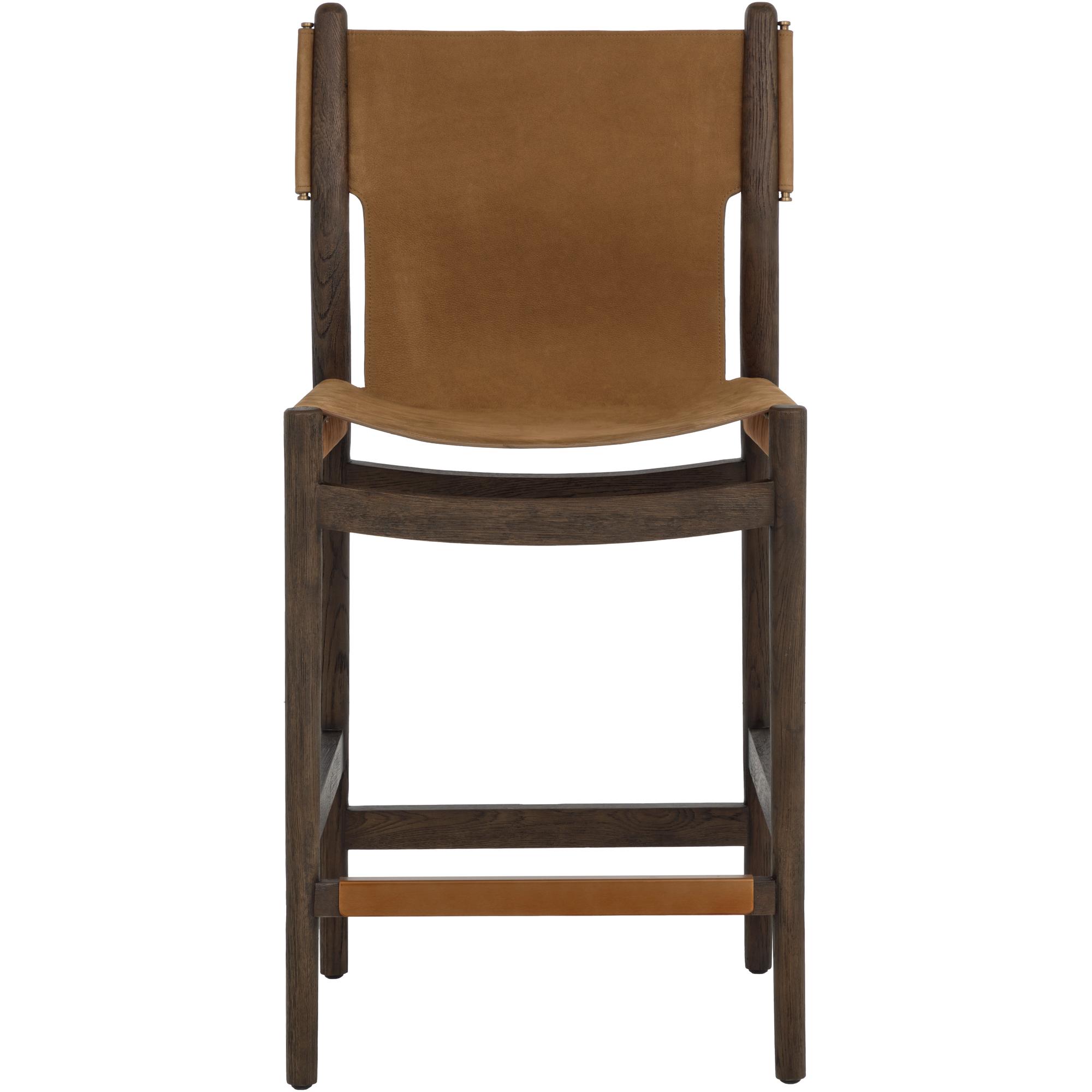 Argus Counter Stool - Nubuck Caramel Leather 2 Argus Counter Stool - Nubuck Caramel Leather - Image 2