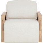 Otso Swivel Lounge Chair - Geralt Linen / Nubuck Tan Leather 112142 112142 OTSO SWIVEL LOUNGE CHAIR GERALT LINEN NUBUCK TAN LEATHER 21