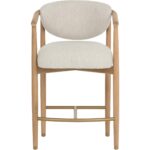 Sigrid Counter Stool - Light Oak - Monument Oatmeal 112155 112155 SIGRID COUNTER STOOL LIGHT OAK MONUMENT OATMEAL 21