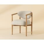 Sigrid Dining Armchair - Light Oak - Monument Oatmeal 112156 112156 SIGRID DINING ARMCHAIR LIGHT OAK MONUMENT OATMEAL