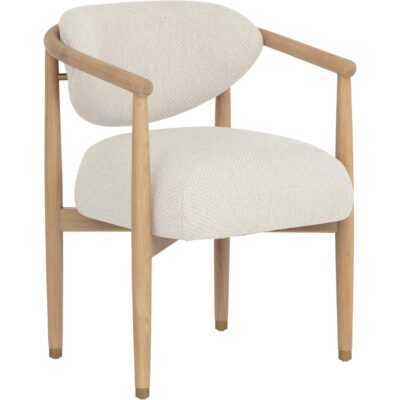 Sigrid Dining Armchair - Light Oak - Monument Oatmeal