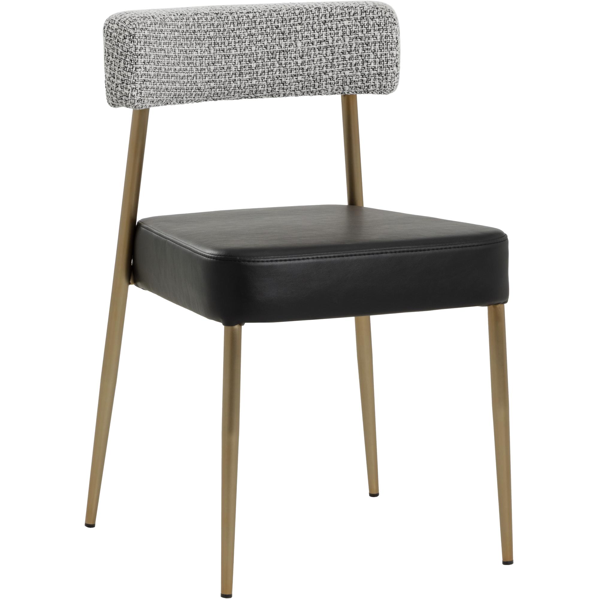 Ashwin Stackable Dining Chair - Bravo Black / Helios Check Black 1 Ashwin Stackable Dining Chair - Bravo Black / Helios Check Black