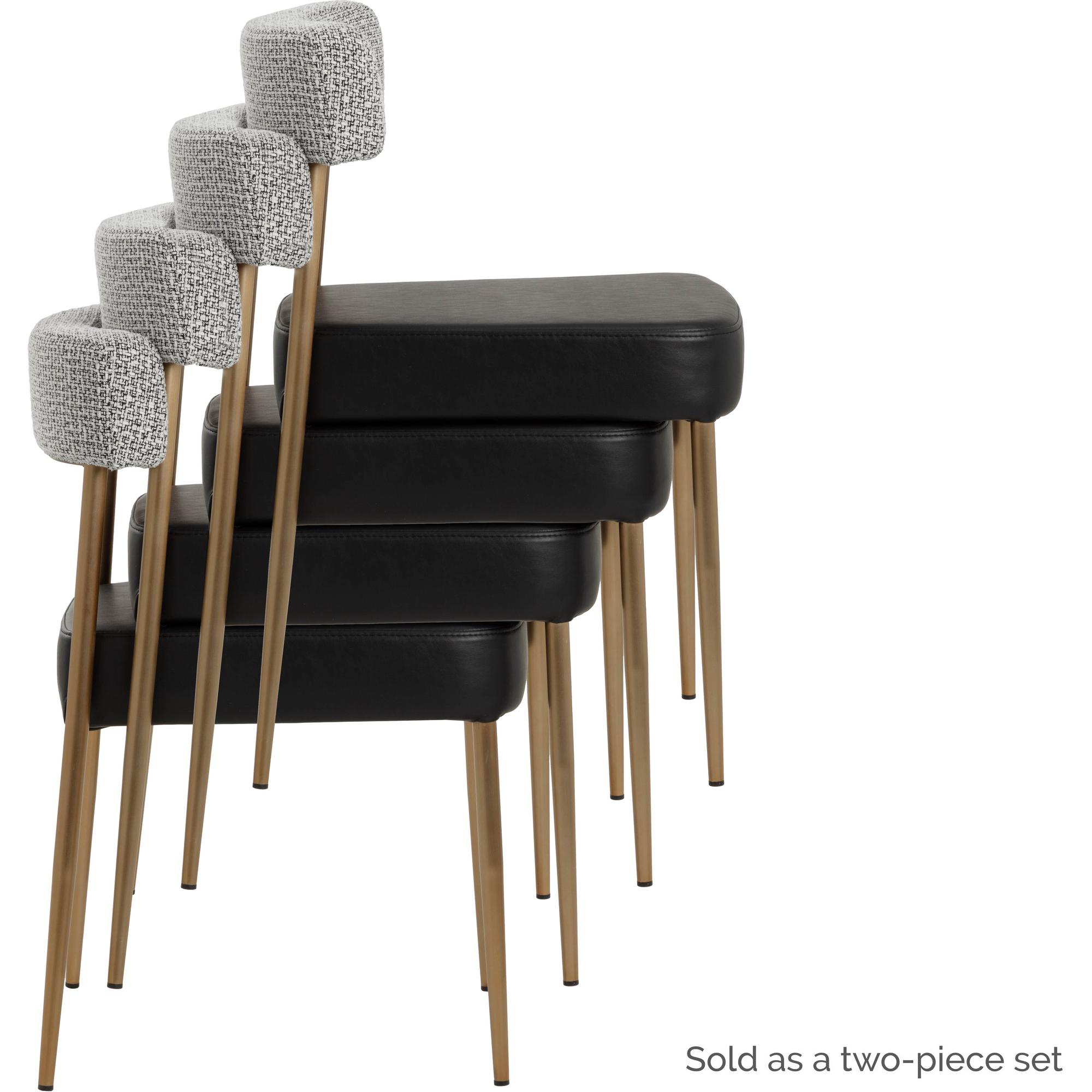 Ashwin Stackable Dining Chair - Bravo Black / Helios Check Black 5 Ashwin Stackable Dining Chair - Bravo Black / Helios Check Black - Image 5