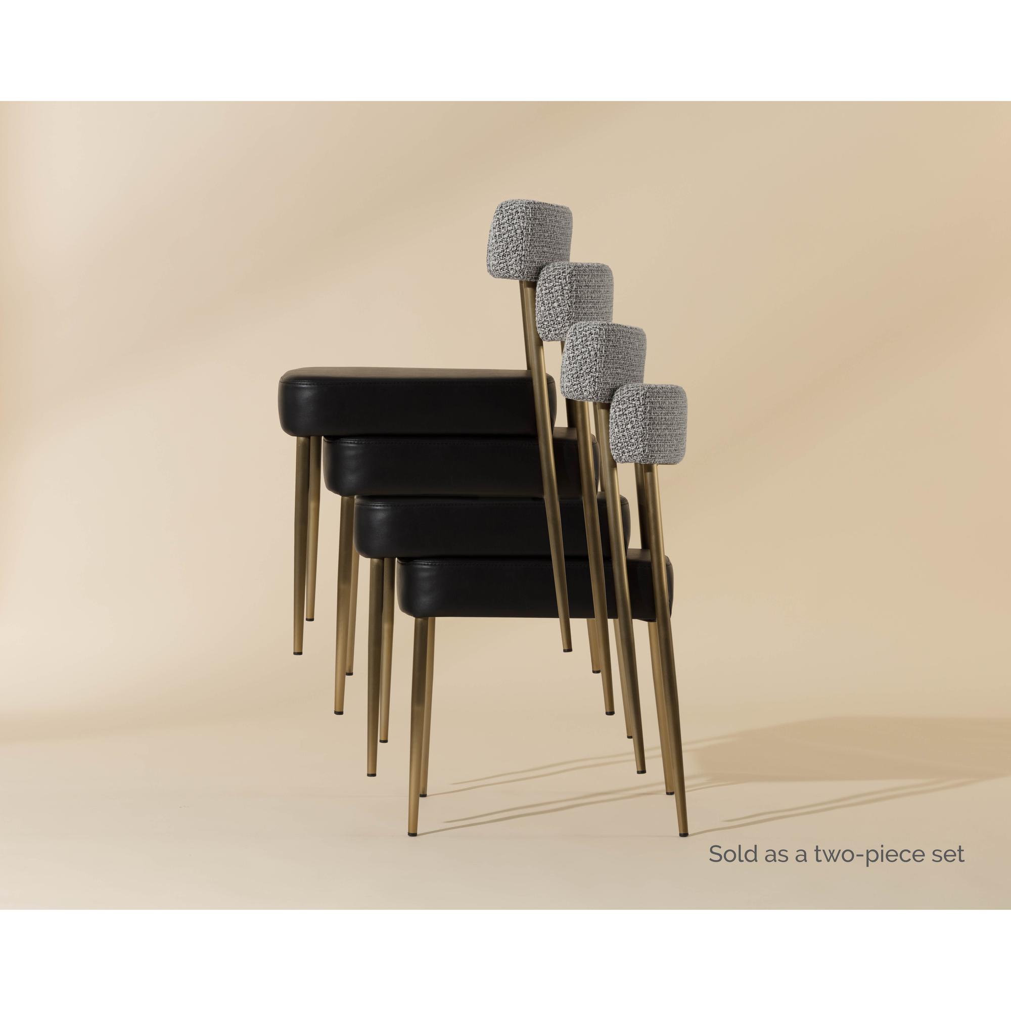 Ashwin Stackable Dining Chair - Bravo Black / Helios Check Black 9 Ashwin Stackable Dining Chair - Bravo Black / Helios Check Black - Image 9