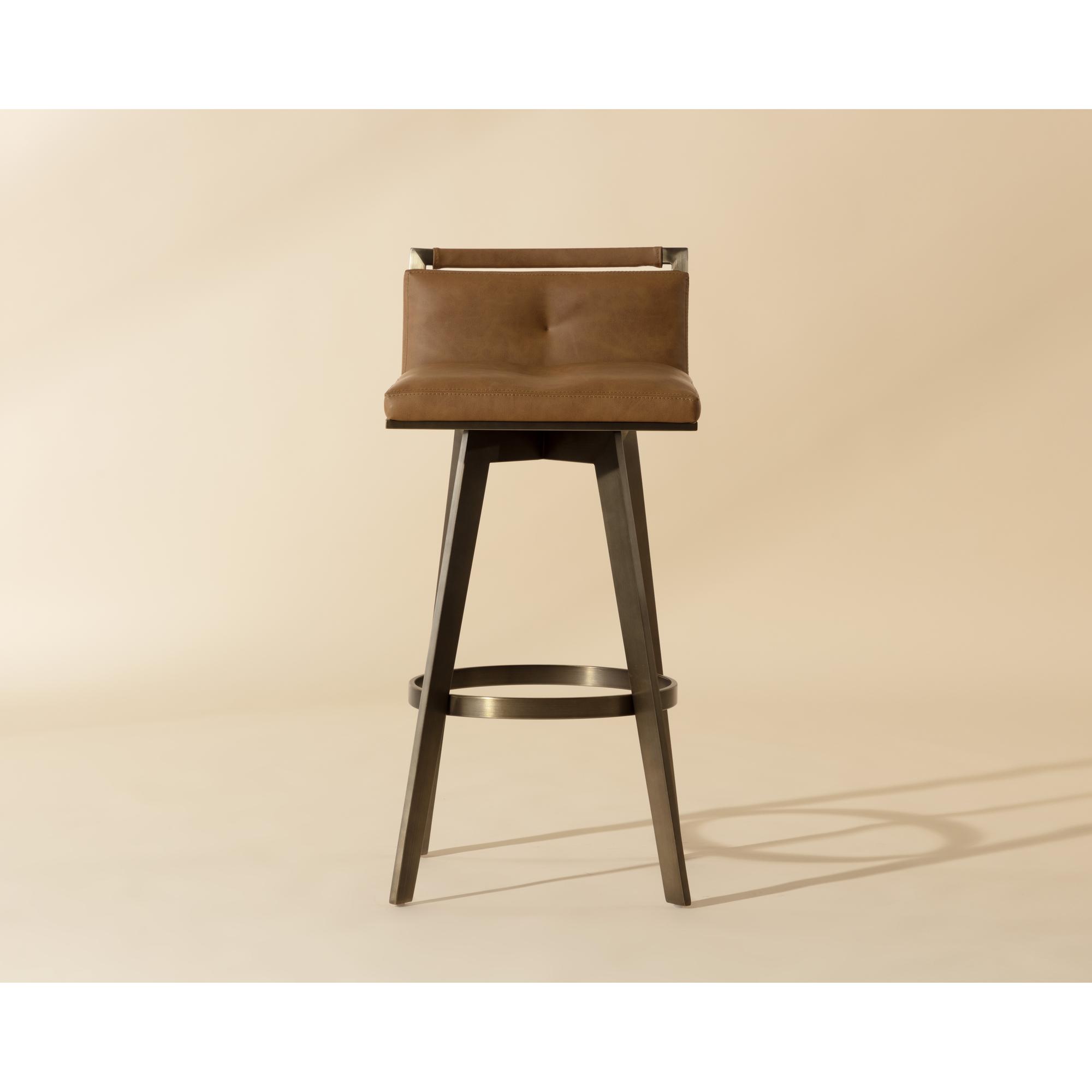 Arizona Swivel Barstool - Milliken Cognac 7 Arizona Swivel Barstool - Milliken Cognac - Image 7