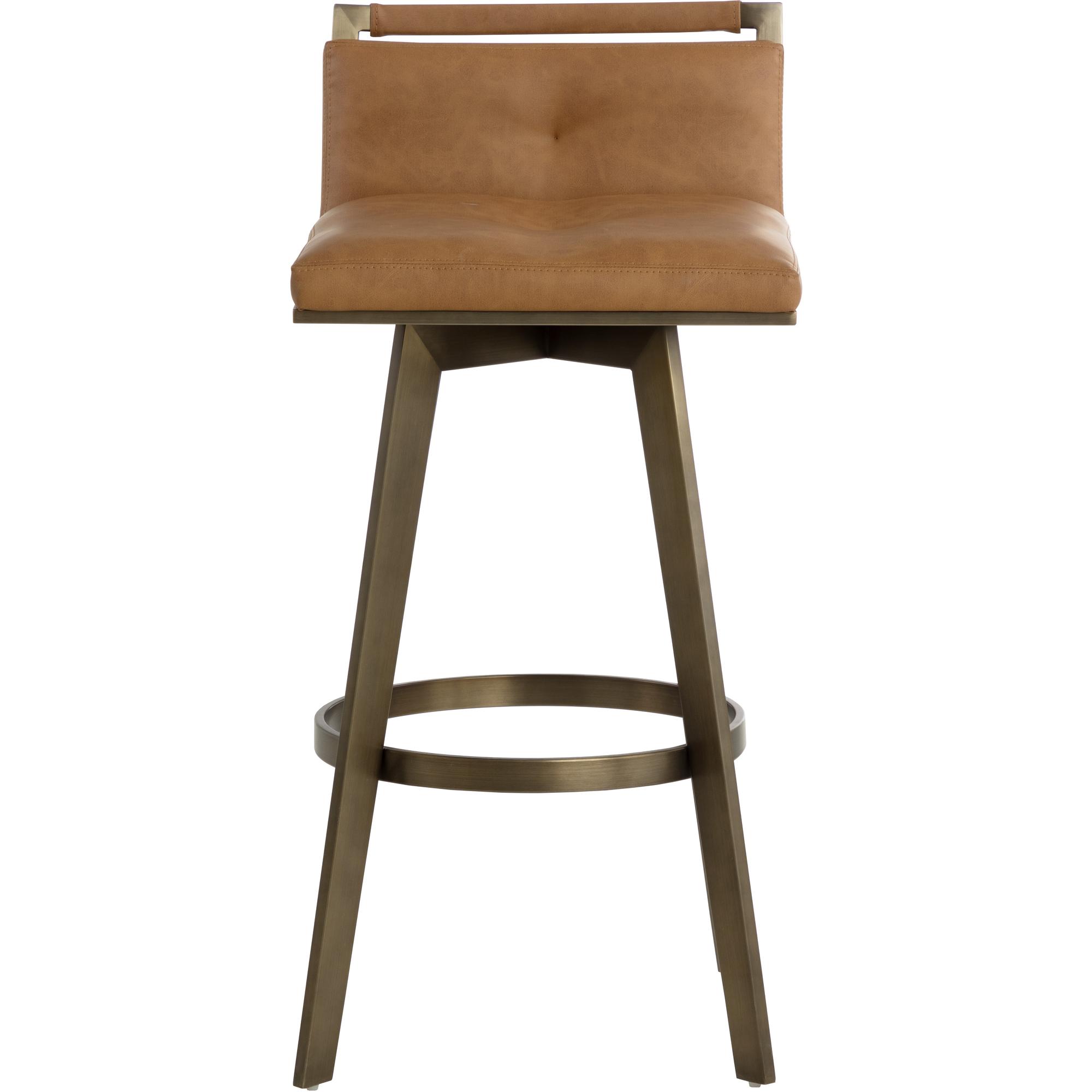 Arizona Swivel Barstool - Milliken Cognac 2 Arizona Swivel Barstool - Milliken Cognac - Image 2