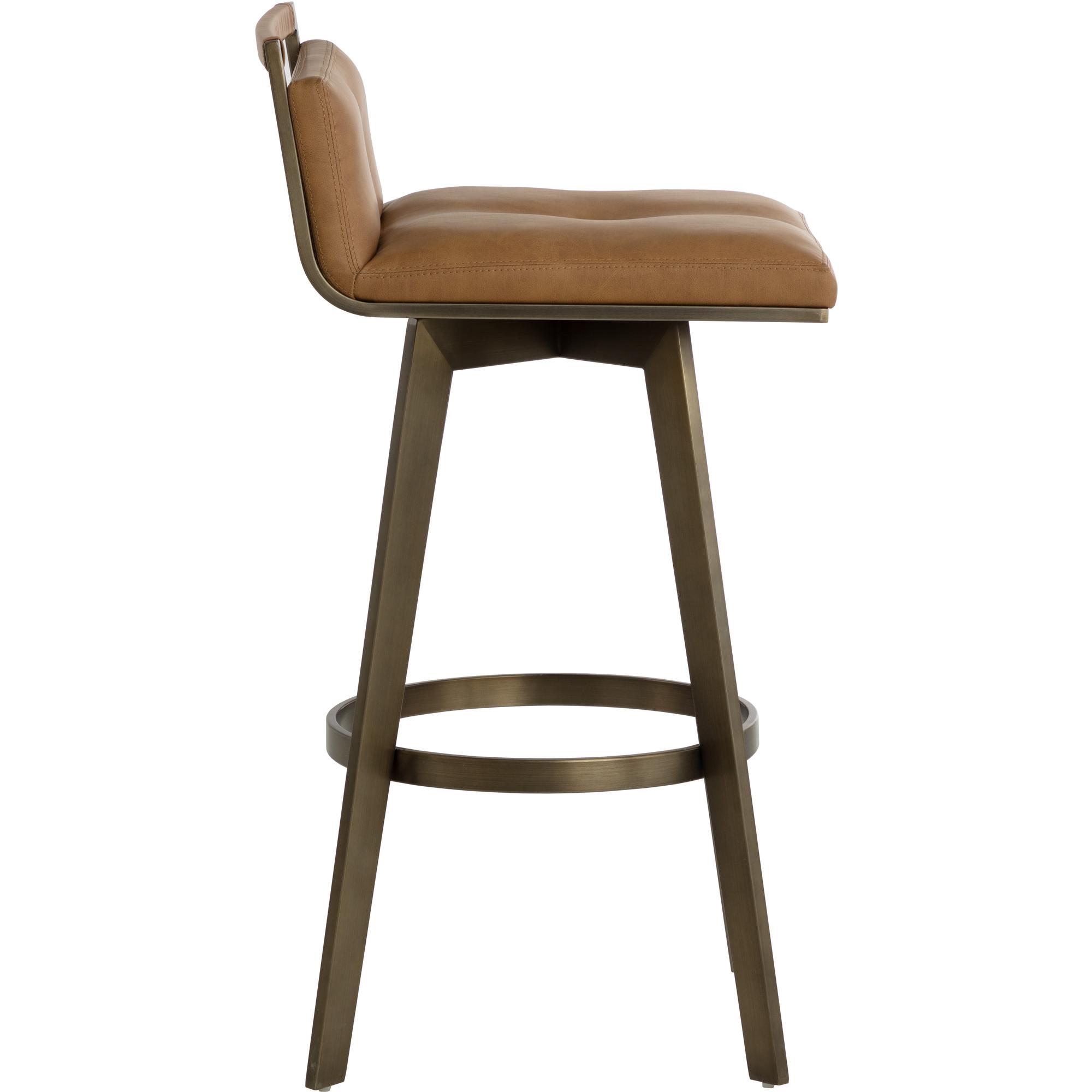 Arizona Swivel Barstool - Milliken Cognac 3 Arizona Swivel Barstool - Milliken Cognac - Image 3