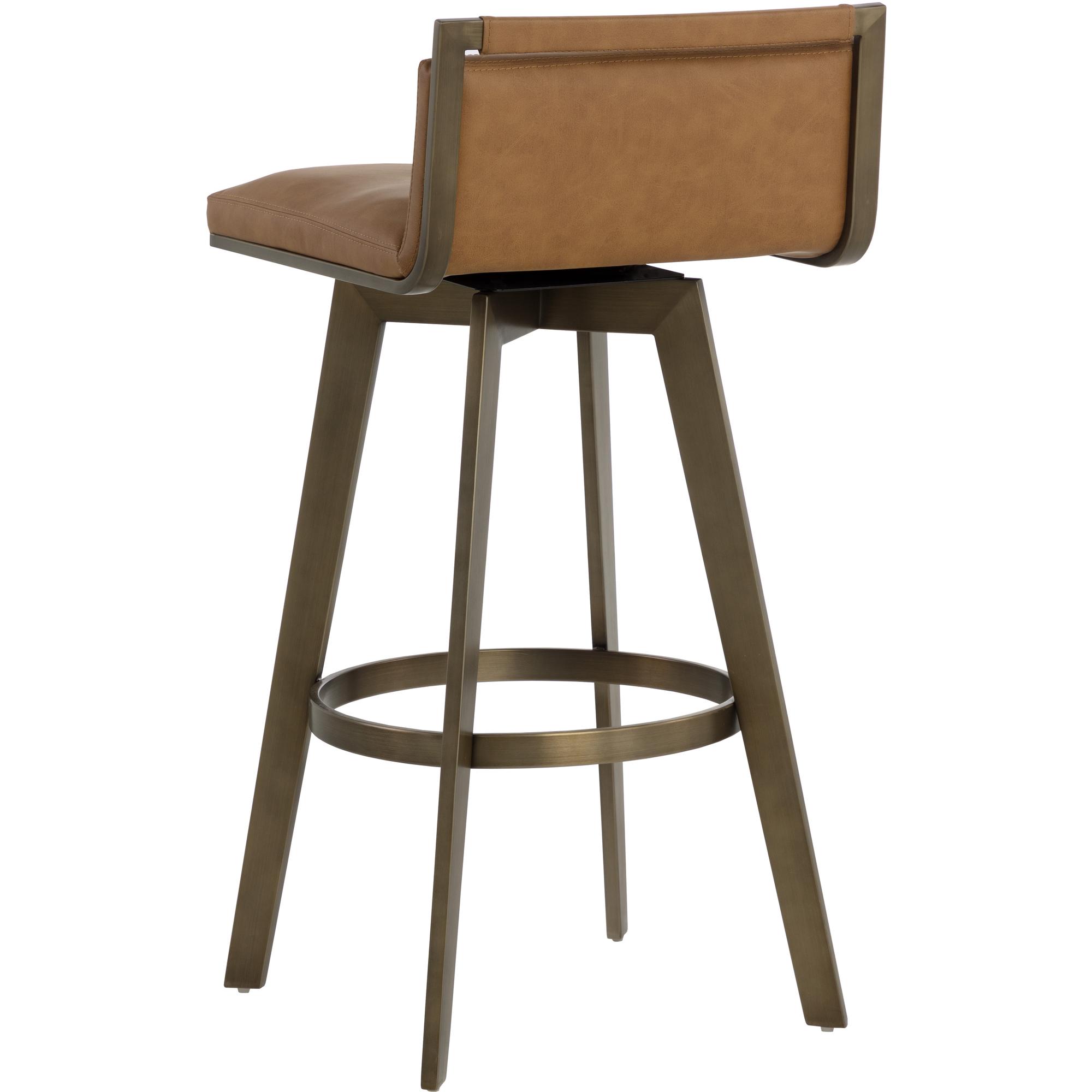 Arizona Swivel Barstool - Milliken Cognac 4 Arizona Swivel Barstool - Milliken Cognac - Image 4
