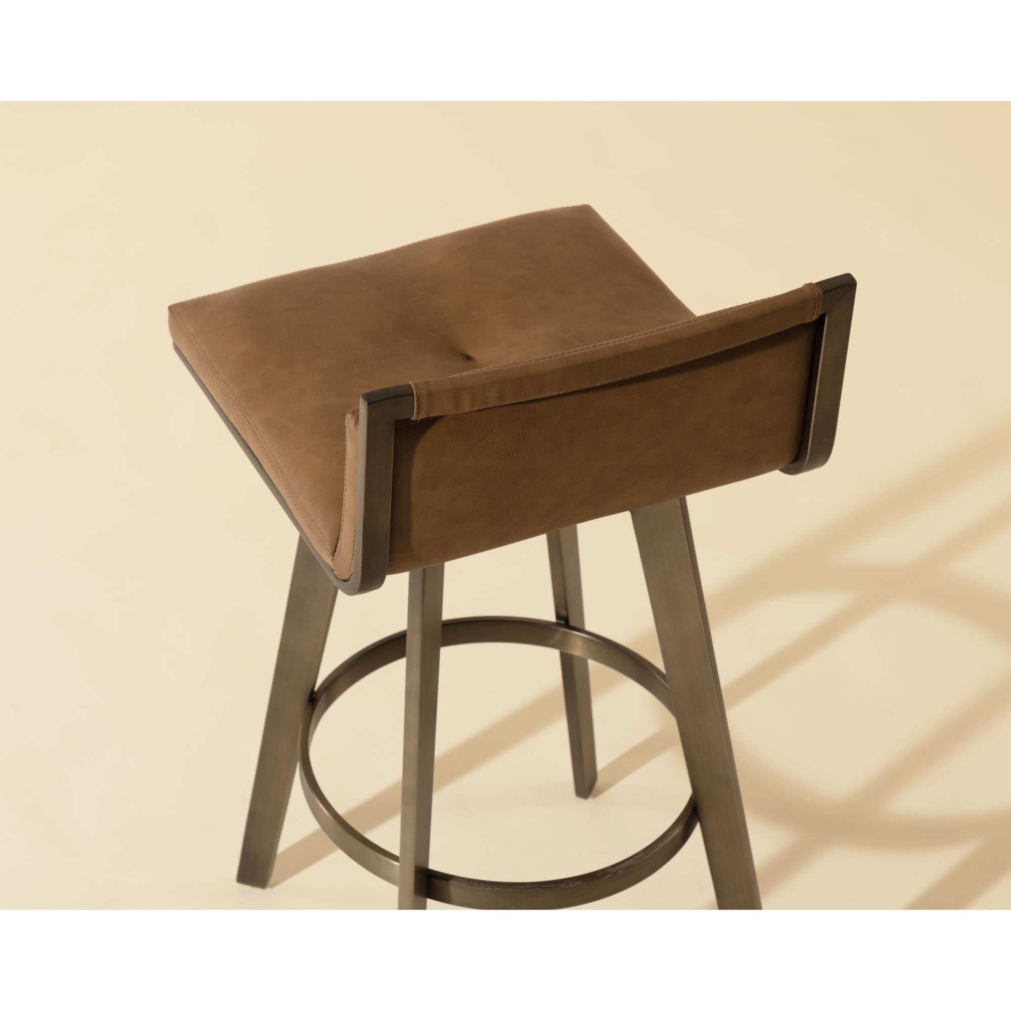 Arizona Swivel Barstool - Milliken Cognac 9 Arizona Swivel Barstool - Milliken Cognac - Image 9