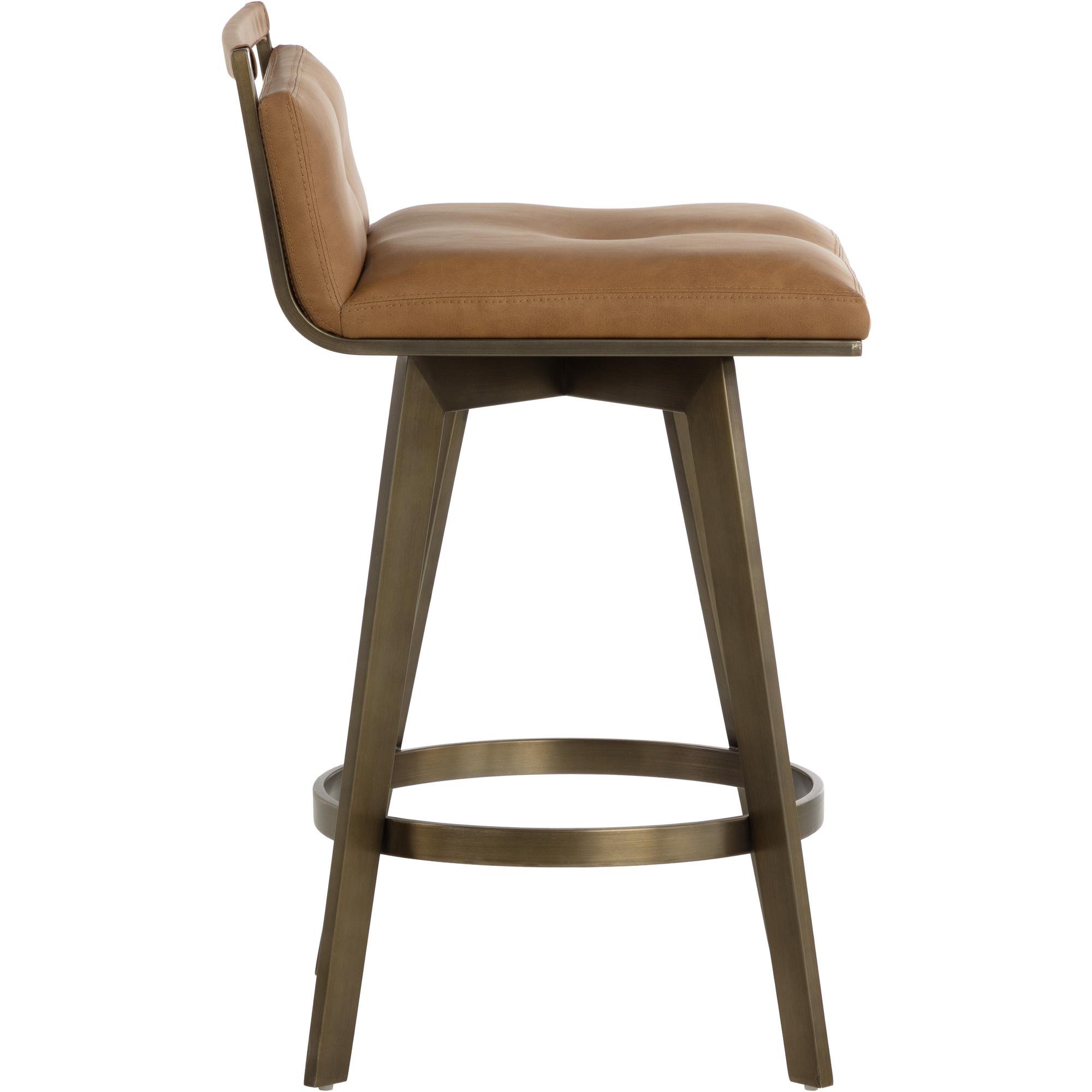 Arizona Swivel Counter Stool - Milliken Cognac 3 Arizona Swivel Counter Stool - Milliken Cognac - Image 3