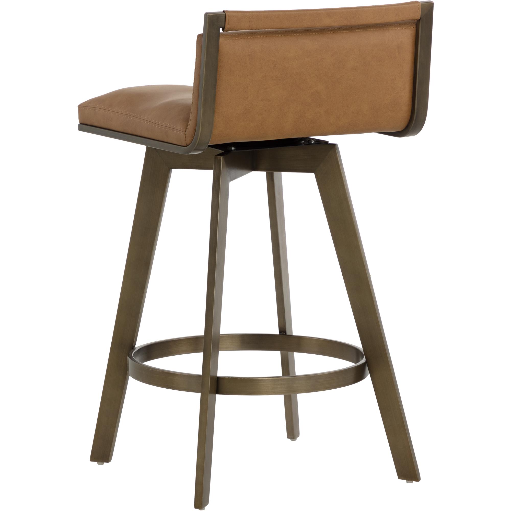 Arizona Swivel Counter Stool - Milliken Cognac 4 Arizona Swivel Counter Stool - Milliken Cognac - Image 4