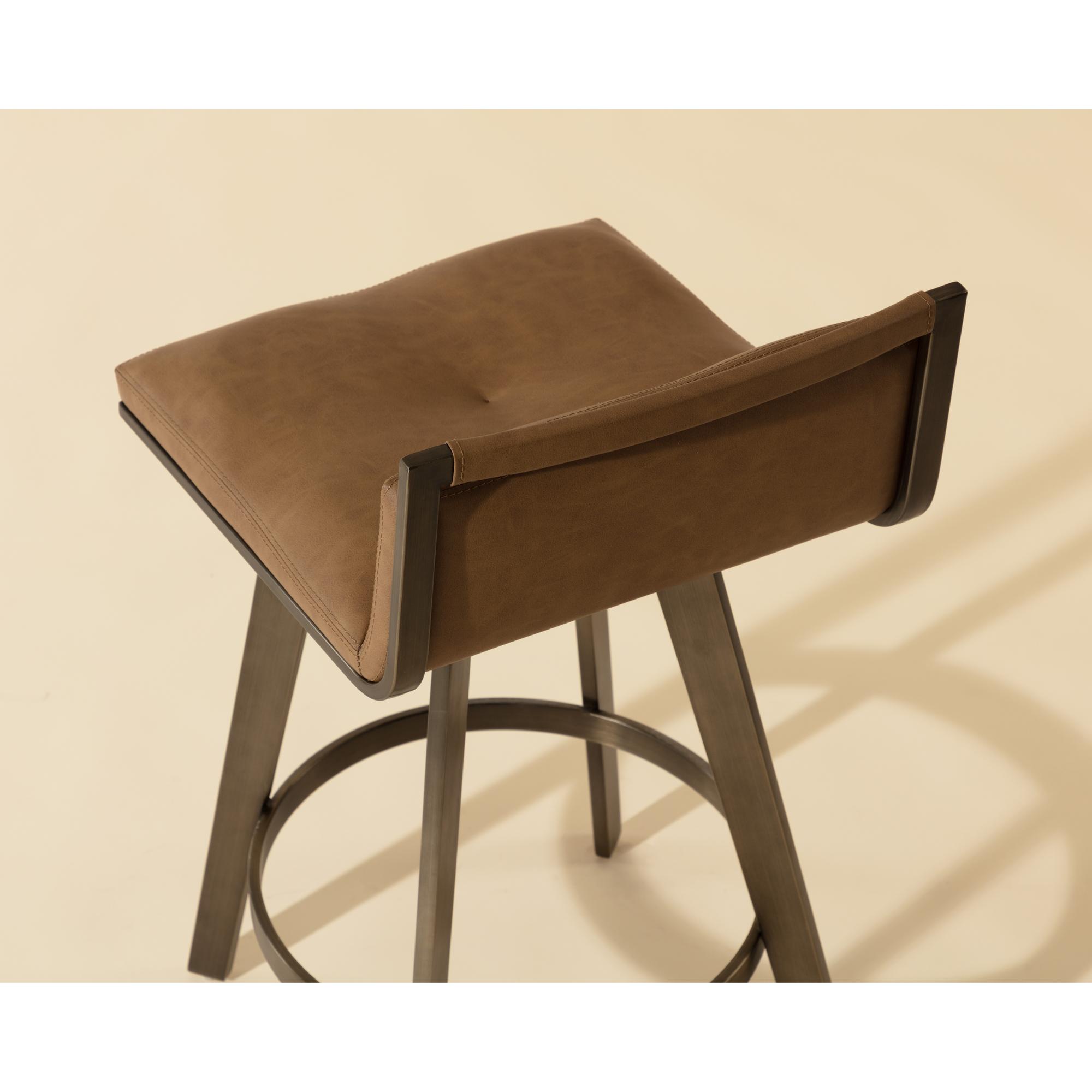 Arizona Swivel Counter Stool - Milliken Cognac 8 Arizona Swivel Counter Stool - Milliken Cognac - Image 8