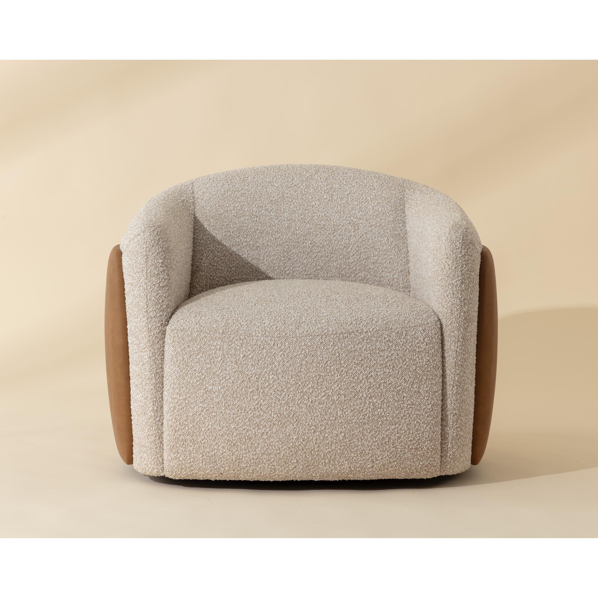 Caris Swivel Lounge Chair - Santa Cruz Oatmeal / Milliken Cognac 7 Caris Swivel Lounge Chair - Santa Cruz Oatmeal / Milliken Cognac - Image 7