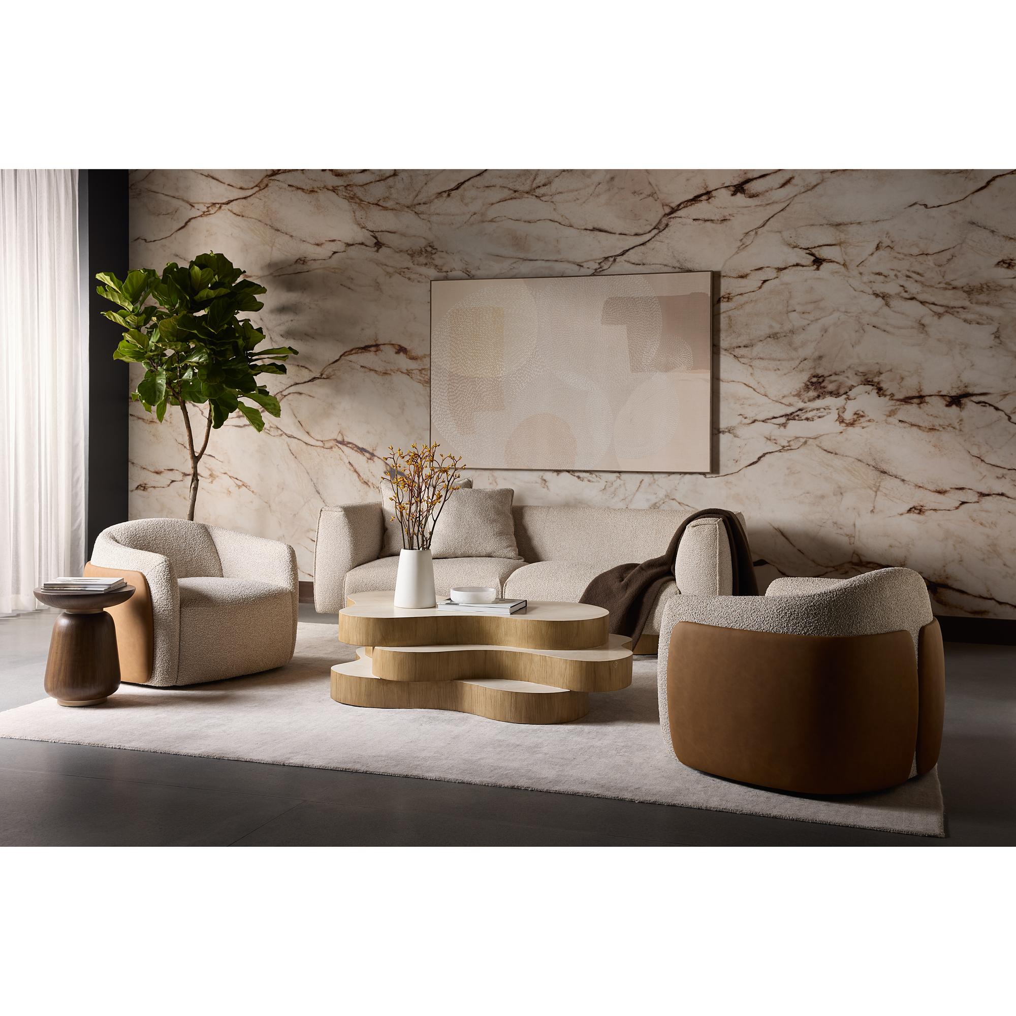 Caris Swivel Lounge Chair - Santa Cruz Oatmeal / Milliken Cognac 10 Caris Swivel Lounge Chair - Santa Cruz Oatmeal / Milliken Cognac - Image 10