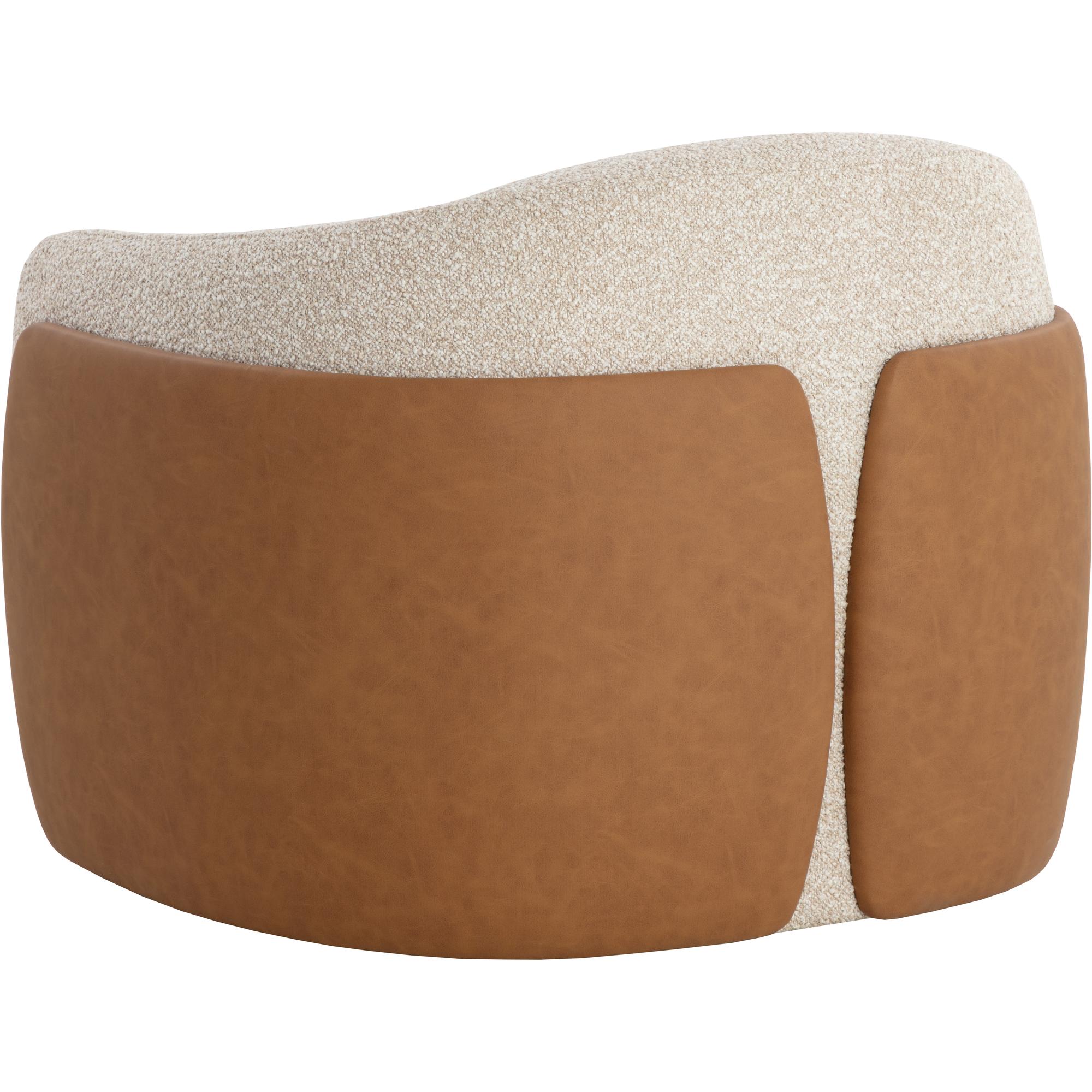 Caris Swivel Lounge Chair - Santa Cruz Oatmeal / Milliken Cognac 4 Caris Swivel Lounge Chair - Santa Cruz Oatmeal / Milliken Cognac - Image 4