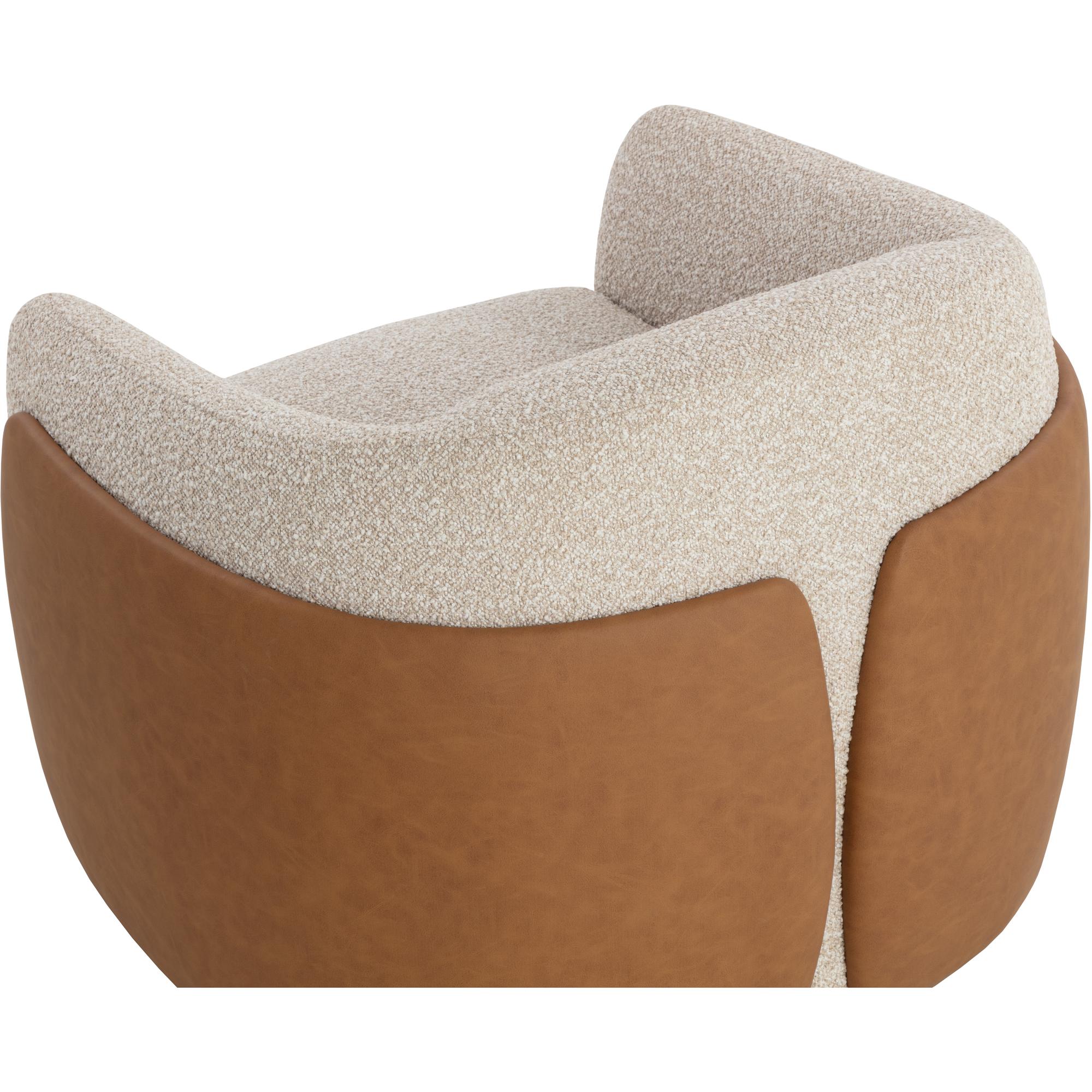 Caris Swivel Lounge Chair - Santa Cruz Oatmeal / Milliken Cognac 5 Caris Swivel Lounge Chair - Santa Cruz Oatmeal / Milliken Cognac - Image 5