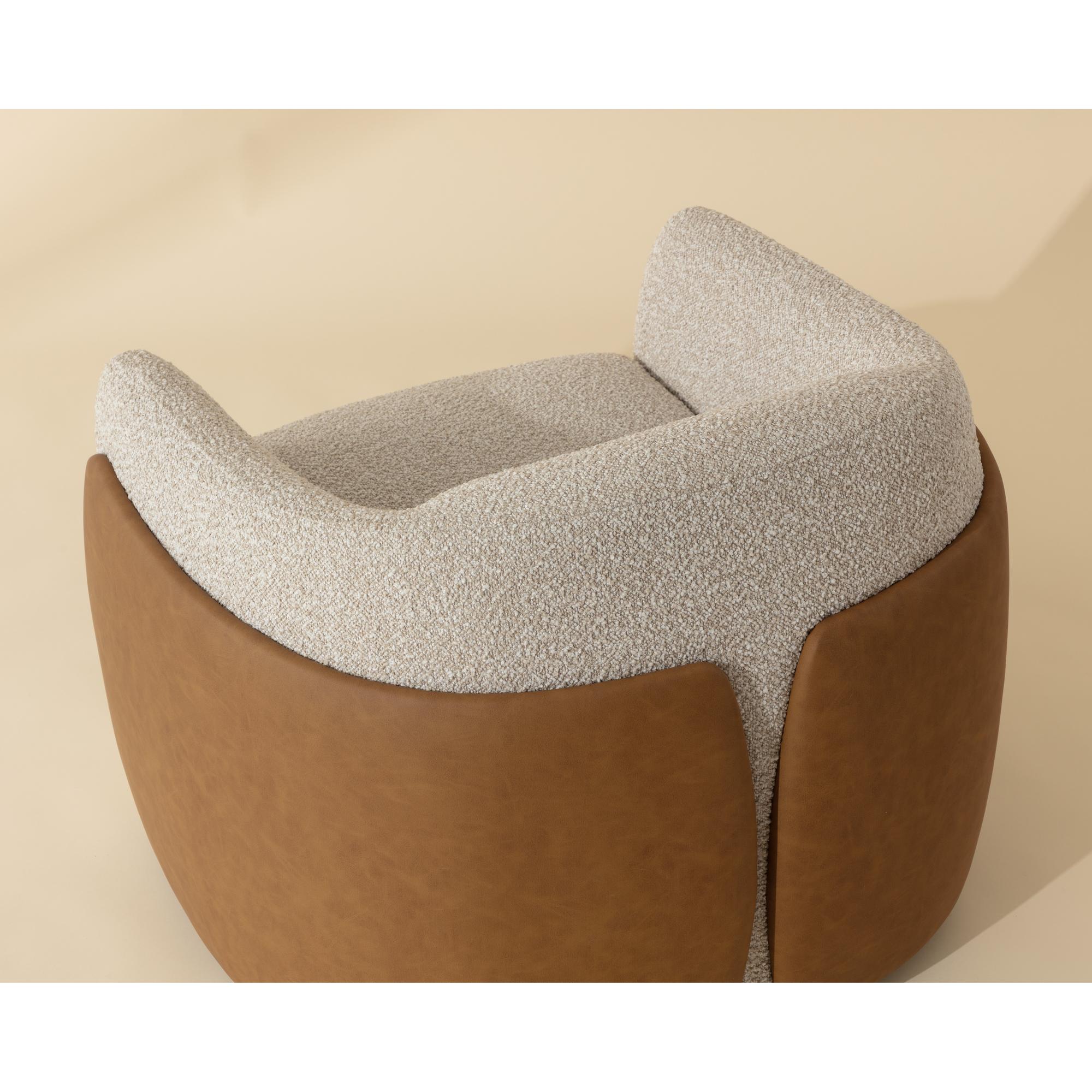 Caris Swivel Lounge Chair - Santa Cruz Oatmeal / Milliken Cognac 9 Caris Swivel Lounge Chair - Santa Cruz Oatmeal / Milliken Cognac - Image 9