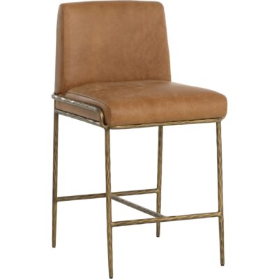 Lathan Counter Stool - Tan Leather