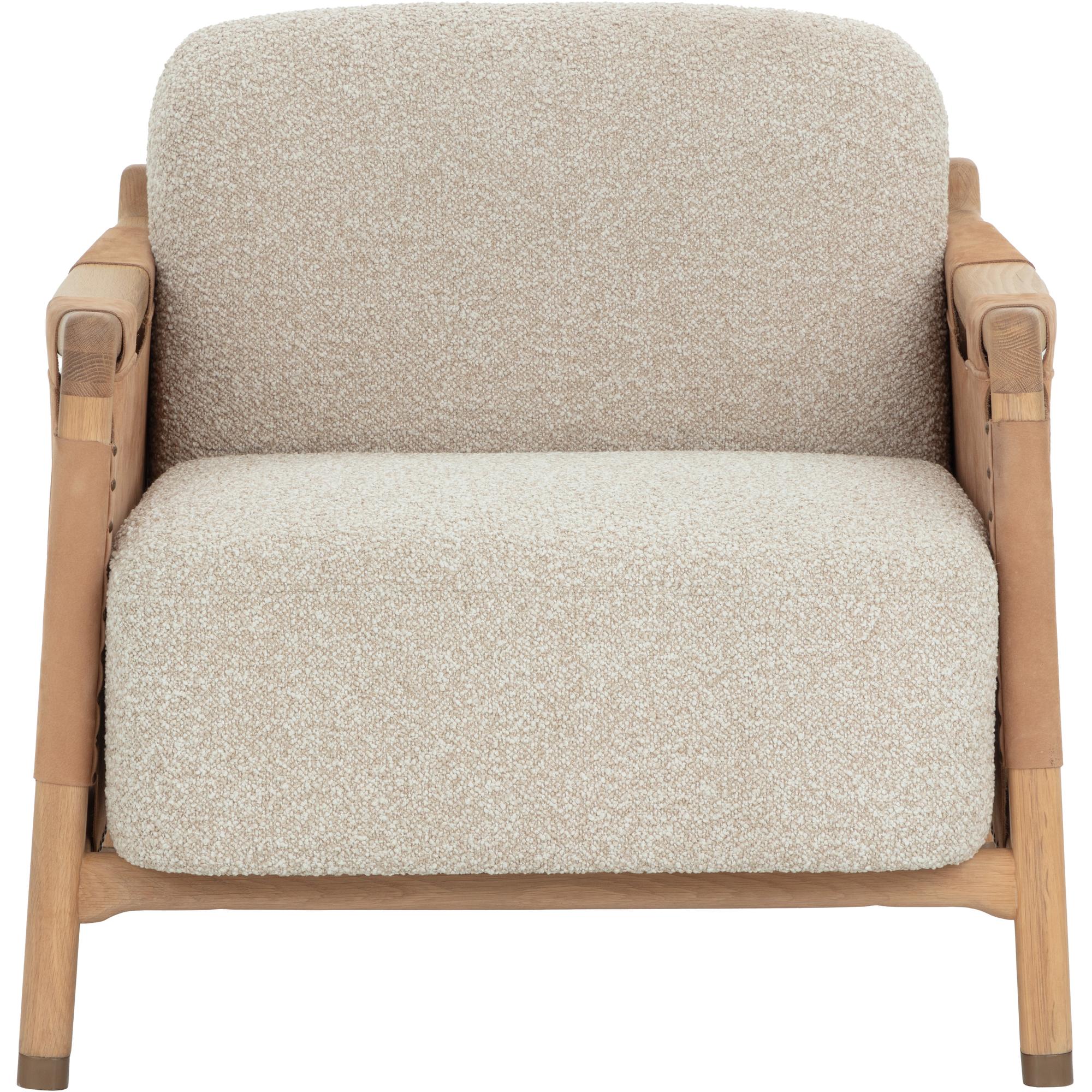 Calloway Lounge Chair - Light Oak - Santa Cruz Oatmeal / Nubuck Tan Leather - Image 2