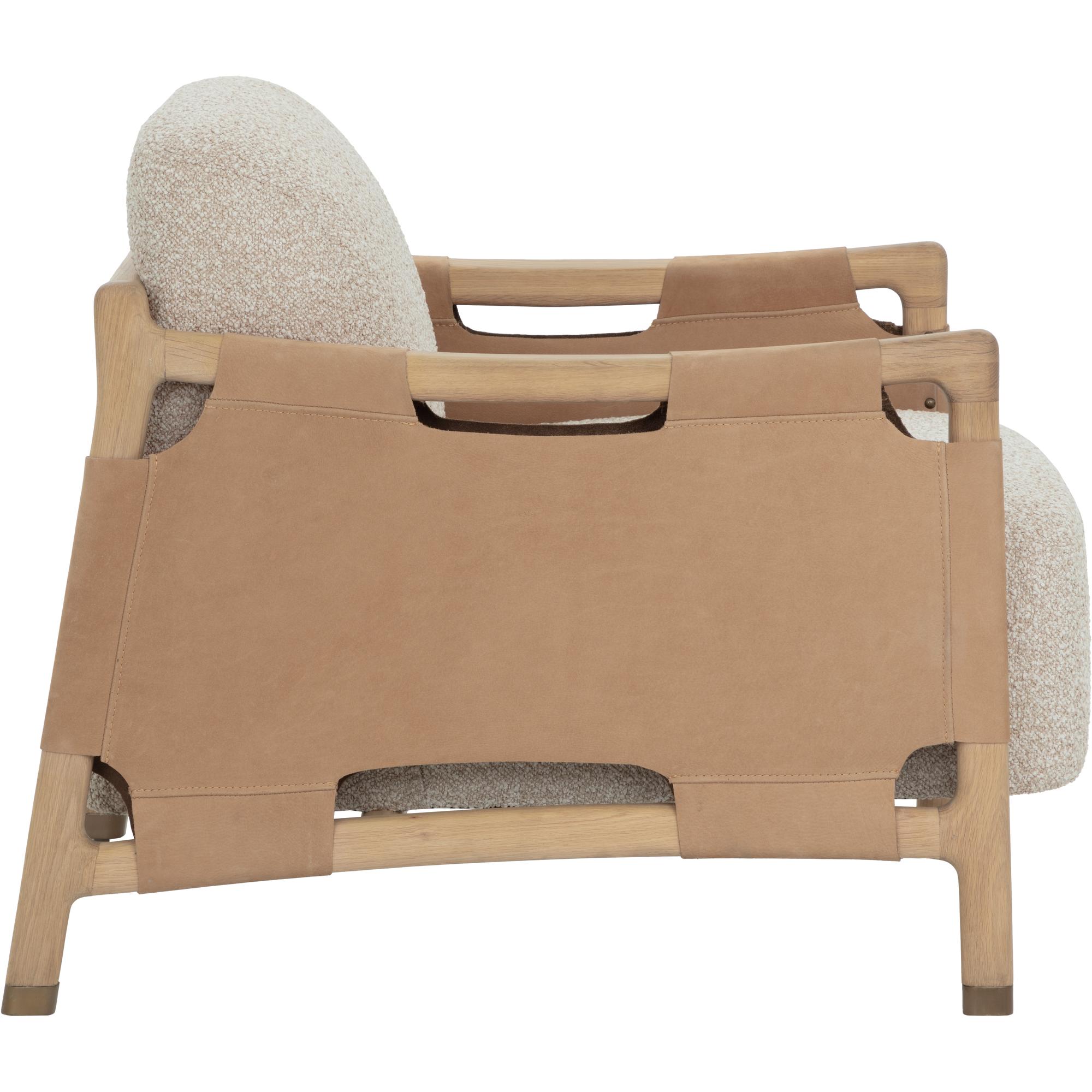 Calloway Lounge Chair - Light Oak - Santa Cruz Oatmeal / Nubuck Tan Leather - Image 3
