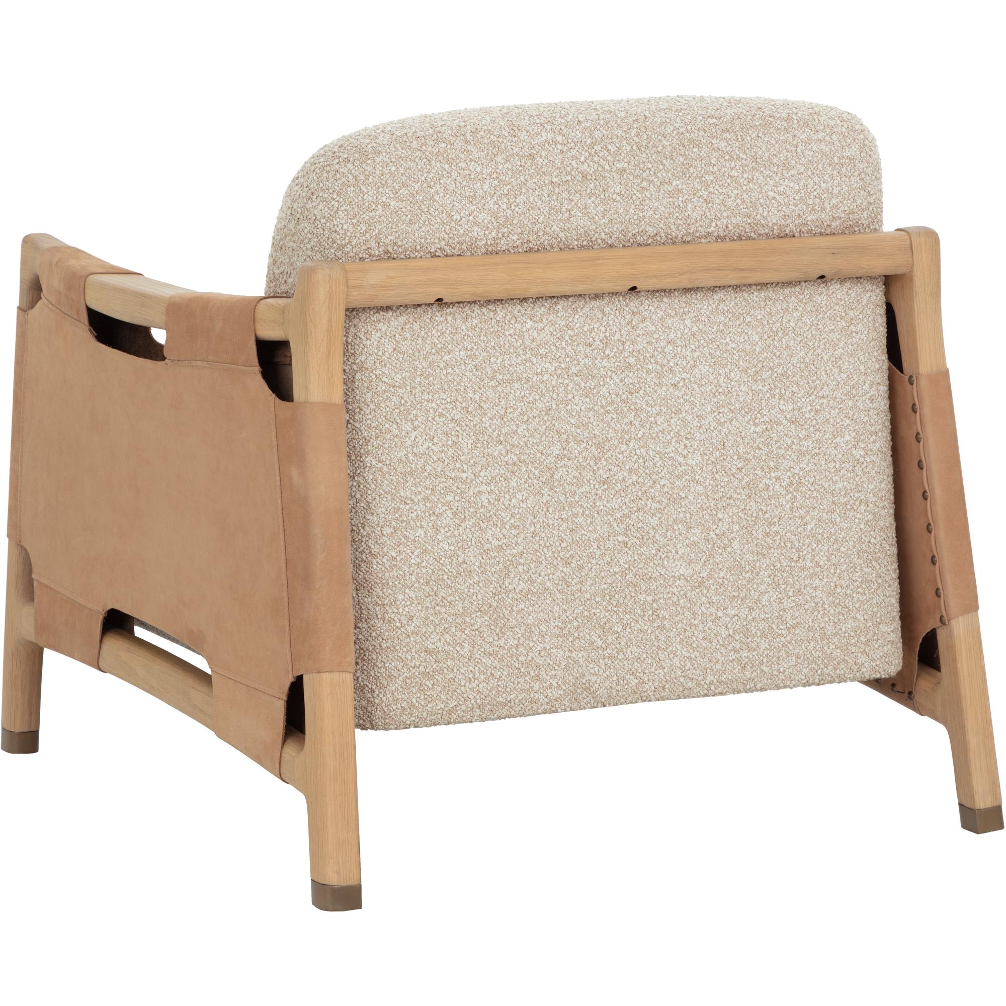 Calloway Lounge Chair - Light Oak - Santa Cruz Oatmeal / Nubuck Tan Leather - Image 4